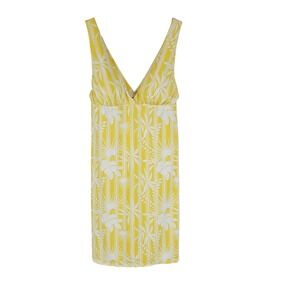 Carve Designs Yellow & White Tropical V-Neck Mini Dress